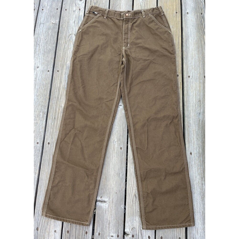 Carhartt FR Men's 36X35 Washed Duck Work Dungaree Pants Mid Brown 100791-246